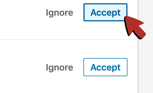 LinkedIn Connection Request with cursor over accept button